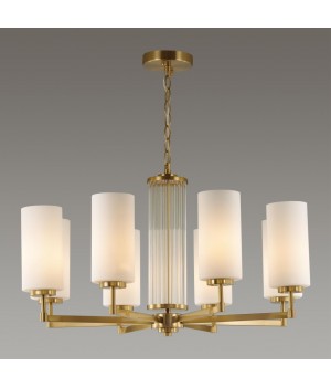 4990/8 HALL ODL23 403 матов. золотой/белый/стекло Люстра E27 8*40W KASALI-foto3