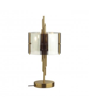 4895/2T MODERN ODL_EX23 37 бронзовый/дымчатый/металл/стекло Настольная лампа E27 2*40W MARGARET-foto5