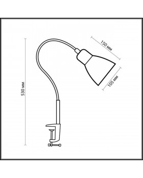 1997/1T STANDING ODL11 573 серый/чёрный Настольная лампа E27 60W 220V COSTA-foto2