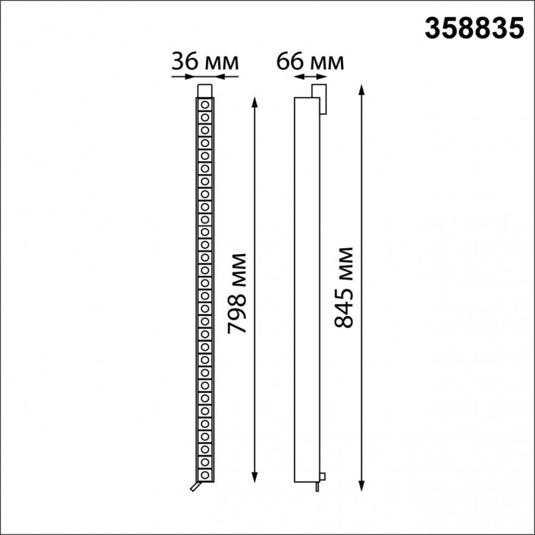 358835 PORT NT22 075 черный Светильник трековый однофазный трехжильный IP20 LED 4000K 40W 220V ITER