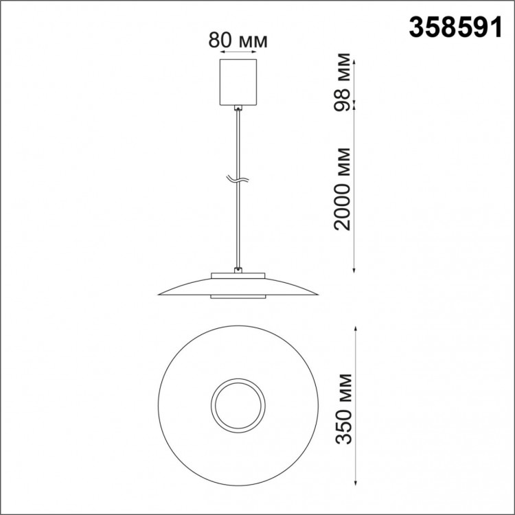 358591 OVER NT21 191 черный/золото Светильник накладной светодиодный, провод 2м IP20 LED 4000K 18W 220-240V PILZ