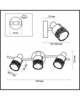 2786/3W CLASSIC ODL15 645 белый с позолотой/стекло Подсветка с выкл E14 3*40W 220V MATISO-foto2
