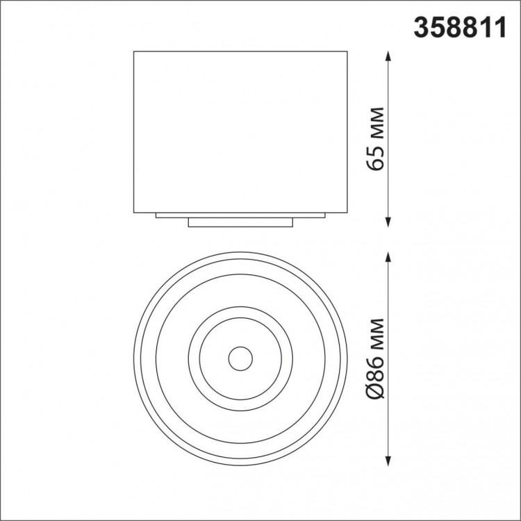 358811 OVER NT21 187 белый Светильник накладной светодиодный IP20 LED 9W 770Лм 4000K 220V GESSO