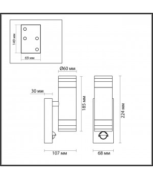 6604/2W HIGHTECH ODL23 563 нержавеющая сталь/металл/пвх стойкий к УФ излучению Настенный св-к IP44 LED GU10 7W MOTTO-foto2