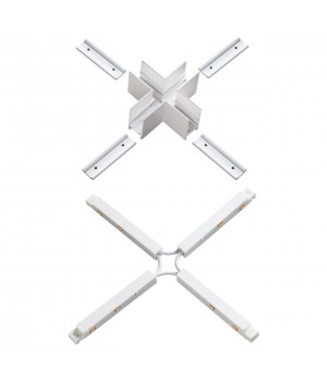 135127 SHINO NT21 043 белый Соединитель с токопроводом для шинопровода Х-образный IP20 48V FLUM-foto4