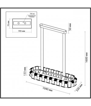 4993/80LA L-VISION ODL23 373 золотой/черный/металл/акрил Люстра LED 80W 3000K ASTURO-foto2