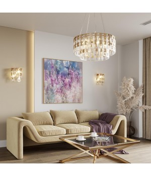 4989/10 HALL ODL22 389 золотой/стекло Люстра E14 10*40W BUCKLE-foto3