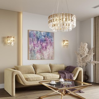 4989/10 HALL ODL22 389 золотой/стекло Люстра E14 10*40W BUCKLE-foto3