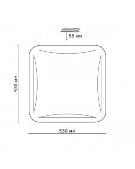 2055/EL SN 081 Светильник пластик LED 72Вт 3000-6000K 530х530 IP43 пульт ДУ KRONA-foto2