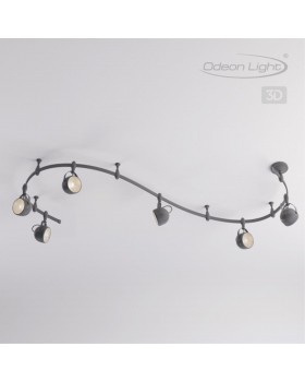 3803/6TR MODERN ODL19 251 серый/металл Гибкий трек GU10 6*50W 3000х114х294 GRAFFITO-foto3