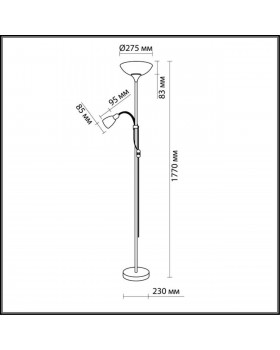 2711/F STANDING ODL11 554 матовый никель Торшер E14/E27 40W/100W 220V TREND-foto2