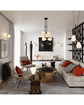 5418/1 MODERN ODL_EX23 19 черный хром/белый матовый/металл/стекло Подвес E14 1*40W ELICA-foto4