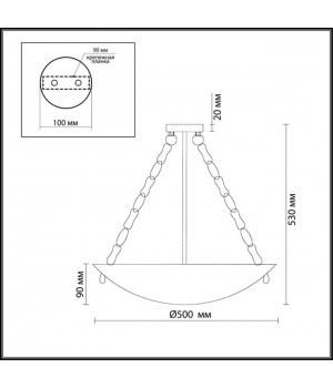 2094/5C COUNTRY ODL11 507 коричневый/мозаика Люстра E27 5*60W 220V VELUTE-foto2