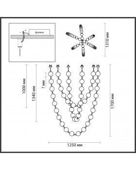 5008/192L L-VISION (В 3-Х КОРОБКАХ) ODL23 415 золотой/прозрачный/металл/акрил Люстра подвесная LED 192W 4000K 9600Лм CRYSTAL-foto2