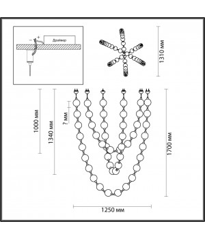 5008/192L L-VISION (В 3-Х КОРОБКАХ) ODL23 415 золотой/прозрачный/металл/акрил Люстра подвесная LED 192W 4000K 9600Лм CRYSTAL-foto2