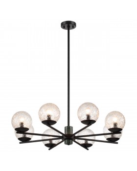 5026/8 MODERN ODL23 389 черный матовый/темно-зеленый/прозрачный металл/мрамор/стекло Люстра E14 8*40W GREENI-foto4