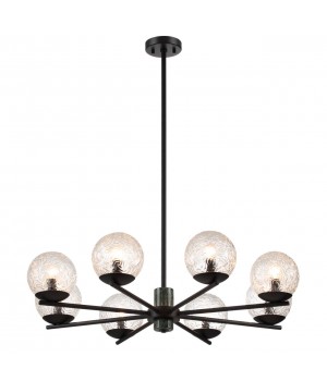 5026/8 MODERN ODL23 389 черный матовый/темно-зеленый/прозрачный металл/мрамор/стекло Люстра E14 8*40W GREENI-foto4