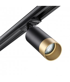 370863 PORT NT22 068 черный/золото Светильник трековый однофазный двухжильный IP20 GU10 9W 220V SLIM-foto4