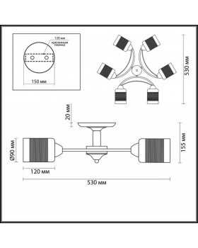 3030/6C COMFI LN16 064 хром, кофе Люстра потолочная E27 6*60W 220V FILLA-foto2