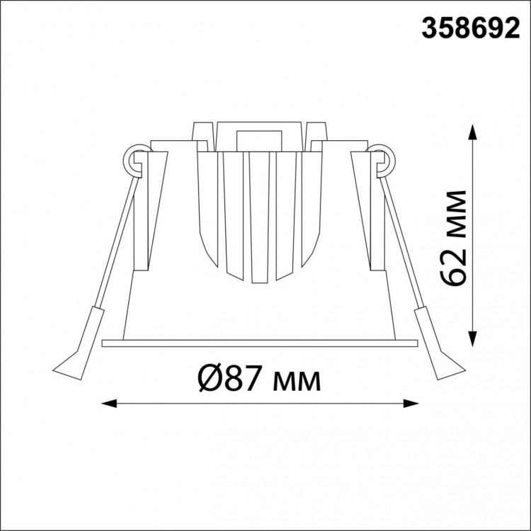 358692 SPOT NT21 251 белый/золото Светильник встраиваемый светодиодный IP20 LED 4000К 10W 100-265V KNOF