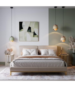 4992/1 PENDANT ODL23 287 св. коричневый/золотой/металл/кожа Подвес E27 60W KRESSA-foto4