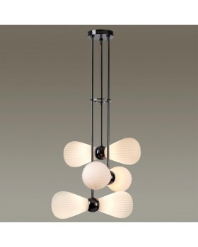 5418/6 MODERN ODL_EX23 19 черный хром/белый матовый/металл/стекло Подвес E14 6*40W ELICA-foto3