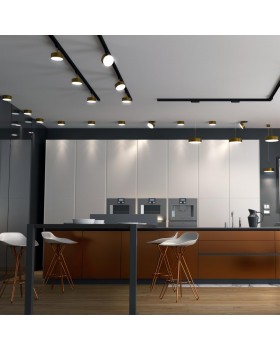 358760 PORT NT21 122 матовое золото Трехфазный трековый светодиодный светильник IP20 LED 24W 4000K 2100Лм 100-265V PROMETA-foto3