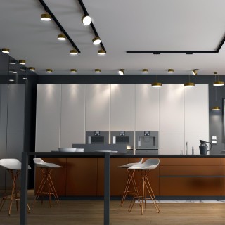 358760 PORT NT21 122 матовое золото Трехфазный трековый светодиодный светильник IP20 LED 24W 4000K 2100Лм 100-265V PROMETA-foto3