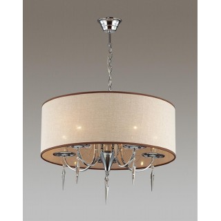3210/5A CLASSIC ODL16 438 хром/ткань/хрусталь/цепочки Люстра E14 5*40W 220V OFELIA-foto3