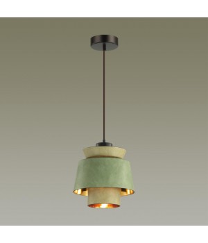 4992/1A PENDANT ODL23 287 зеленый/золотой/металл/кожа Подвес E27 60W KRESSA-foto3