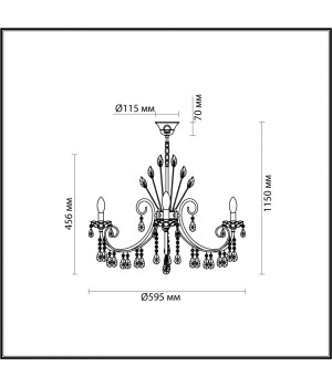 4977/6 HALL ODL23 435 золотой/хрусталь Люстра E14 6*40W VERSIA-foto2