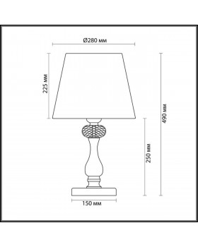 3390/1T CLASSIC ODL17 499 мат.зол/серебр.патина/хрусталь Настольная лампа E14 40W 220V AURELIA-foto2