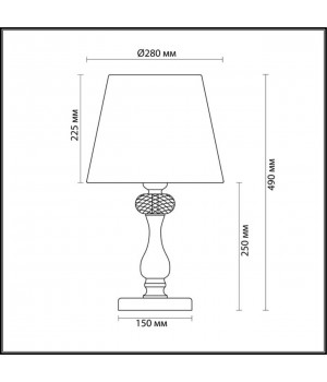 3390/1T CLASSIC ODL17 499 мат.зол/серебр.патина/хрусталь Настольная лампа E14 40W 220V AURELIA-foto2