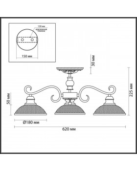 3472/3C COUNTY LN17 197 кофе, бронза Люстра потолочная E27 3*40W 220V ZEROME-foto2