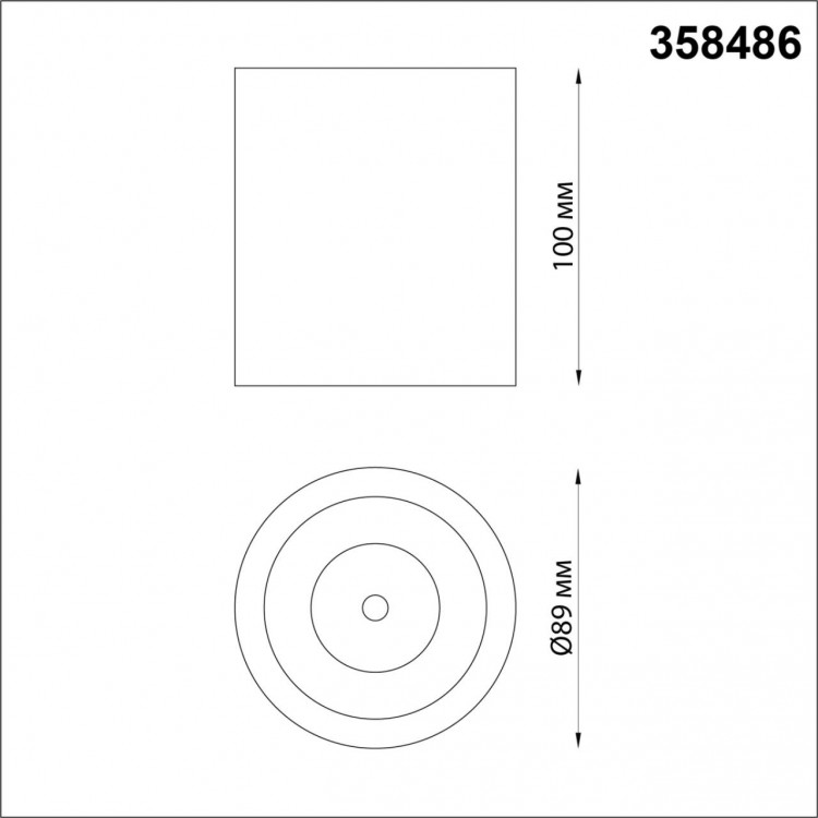 358486 OVER NT20 196 белый/золото Светильник накладной IP20 LED 4000K 10W 220V RECTE