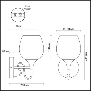 3777/1W MODERNI LN19 170 бронза Бра E27 1*60W 220V MEGAN-foto2