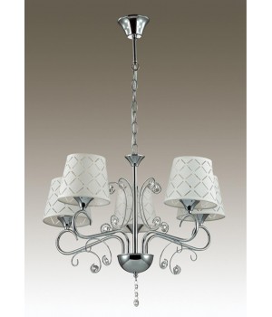 2997/5 COMFI LN16 094 хром/ткань/хрусталь Люстра Е14 5*40W 220V FRITTA-foto3