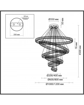5015/260L L-VISION ODL23 427 золотой/прозрачный металл/хрусталь Люстра LED 260W 4000K 30600Лм VEKIA-foto2
