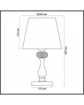 3393/1T CLASSIC ODL17 499 мат.золото/серебр.патина/хрусталь Настольная лампа E14 40W 220V GAELLORI-foto2