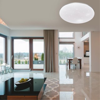 2052/EL PALE SN 090 Светильник пластик/белый/хром LED 72Вт 3000-6000K D520 IP43 пульт ДУ ABASI-foto3