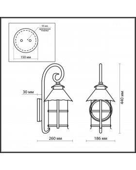 2312/1W NATURE ODL12 591 коричневый Уличный настен светильник IP44 E27 60W 220V LUMI-foto2