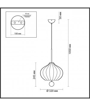 4459/3 COMFI LN20 085 золотой, белый Светильник подвесной E27 3*60W 220V JULIET-foto2