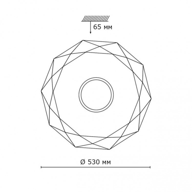 2057/EL PALE SN 070 Светильник пластик/белый/хром LED 72Вт 3000-6000K D530 IP43 пульт ДУ PRISA