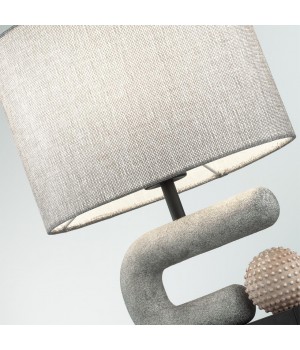 5410/1TA MODERN ODL_EX23 31 черный матов./серый металл/полирезин/ткань Настольная лампа E27 1*60W BAGEL-foto7