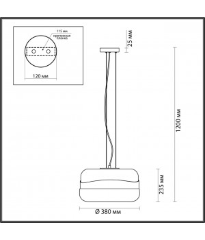 4813/1A PENDANT ODL21 290 прозрачный/бронзовый Подвес E27 1*60W APILE-foto2