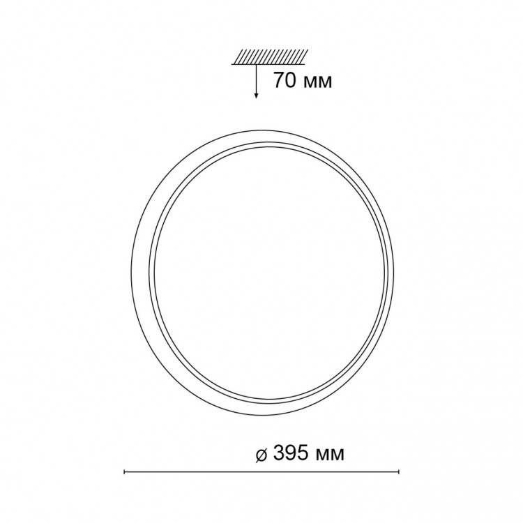 3062/36L VASTA LED SN 037 Светильник пластик/черный LED 36Вт 3000-6000K D400 IP43 пульт ДУ YUKI