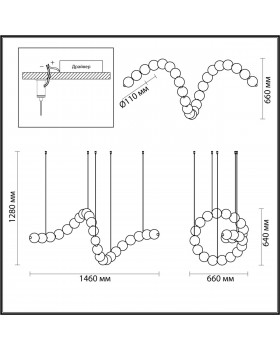 5008/92L L-VISION ODL23 413 золотой/прозрачный/металл/акрил Люстра LED 92W 4000K 4600Лм CRYSTAL-foto2