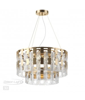 4989/9 HALL ODL22 389 золотой/стекло Люстра E14 8*40W BUCKLE-foto5