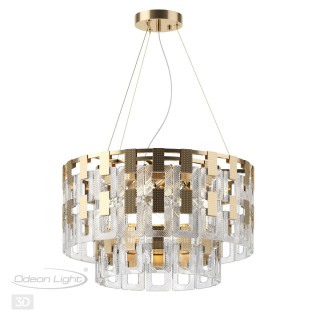 4989/9 HALL ODL22 389 золотой/стекло Люстра E14 8*40W BUCKLE-foto5