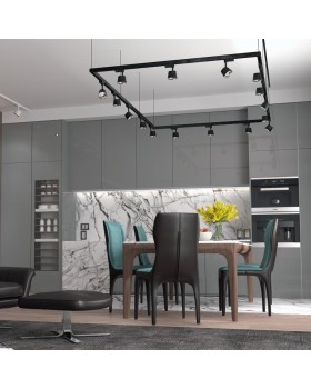 358733 PORT NT21 120 черный/хром Трехфазный трековый светодиодный светильник IP20 LED 4000K 20W 100-265V KNOF-foto3